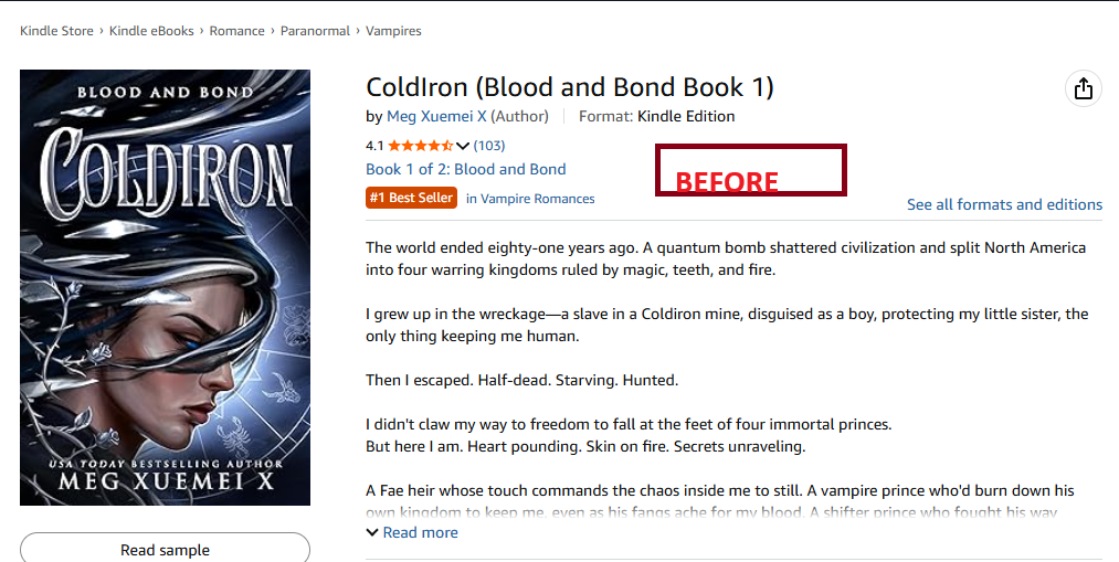 ColdIron, Blood and Bond Book 1 before