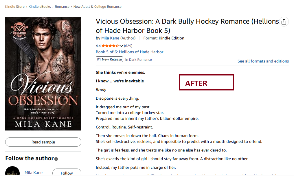 Vicious Obsession, Hellions of Hade Harbor Book 5 after