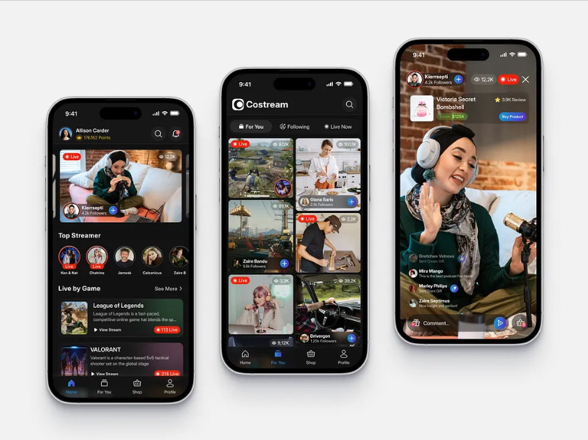Music streaming and creator mobile app UI