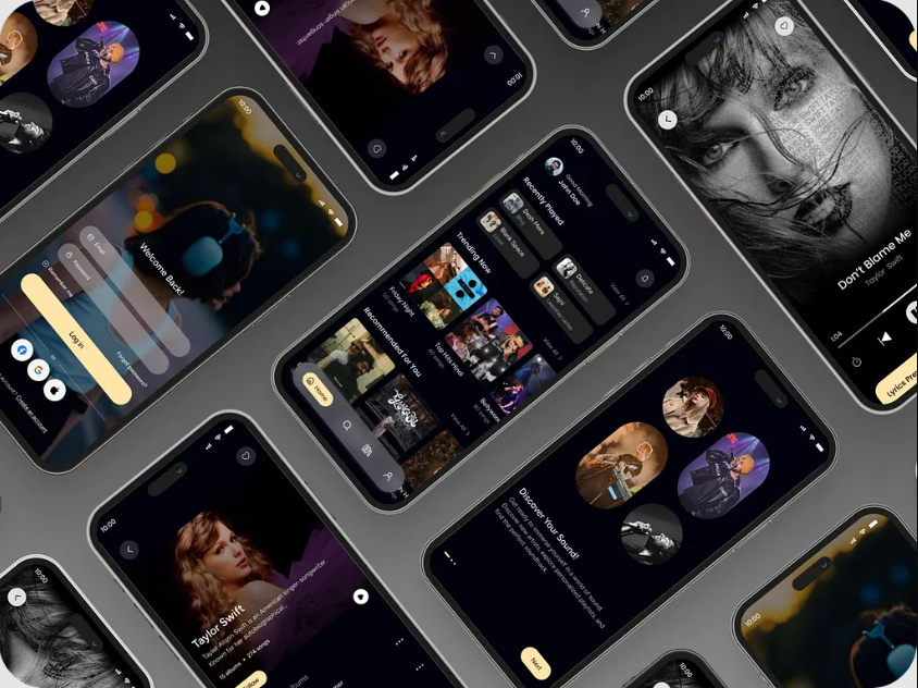 Music streaming mobile app UI